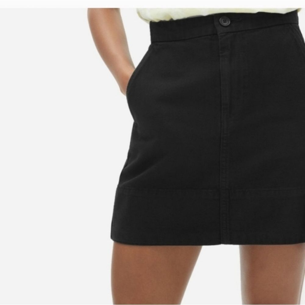 Everlane The Canvas Stamp Mini Skirt Size 6 In Black - Picture 11 of 16